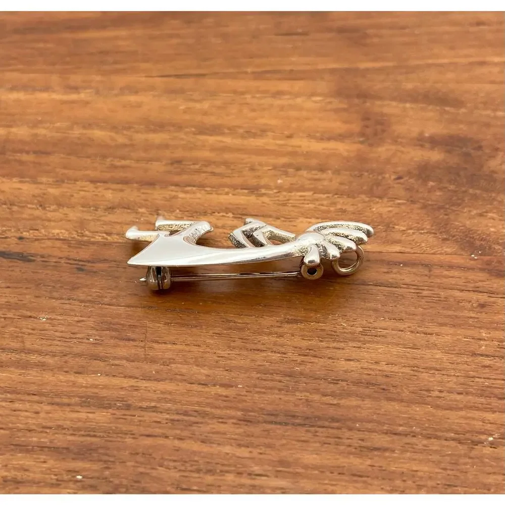 Vintage Sterling Silver Navajo Kokopelli Pin Pendant Signed Alvin Thompson